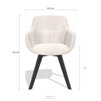 Silla de comedor Odille 6578, medidas 60 x 62 x 84 cm
