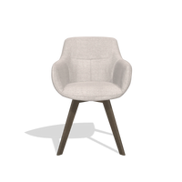 Silla de comedor Odille 6578 en tela Oasis 01 (gris claro), patas en nogal, vista frontal
