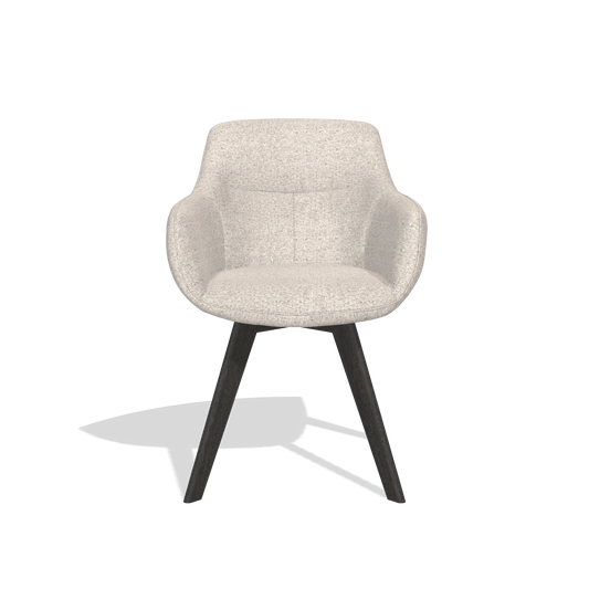 Chaise de salle à manger Odille 6578 en tissu Oasis 196 (gris clair), pieds en tabac, vue de face