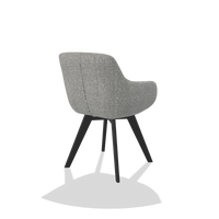 Esszimmerstuhl Odille 6578 in Stoff Oasis 40 (Greige), Beine in Schwarz, Schrägansicht von hinten