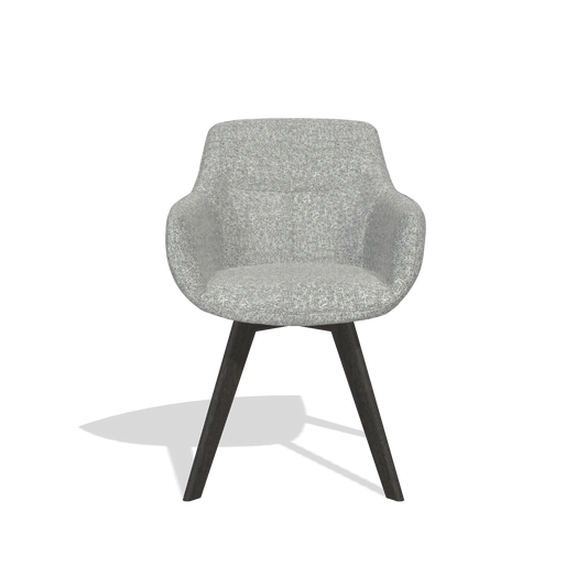 Chaise de salle à manger Odille 6578 en tissu Oasis 40 (grège), pieds en tabac, vue de face