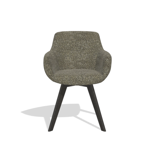Chaise de salle à manger Odille 6578 en tissu Oasis 88 (marron), pieds en tabac, vue de face