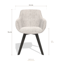 Silla de comedor Odille 6578, medidas 60 x 62 x 84 cm