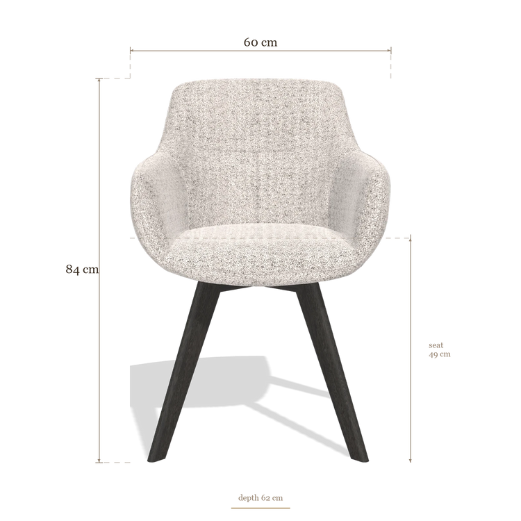 Silla de comedor Odille 6578, medidas 60 x 62 x 84 cm