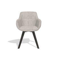 Silla de comedor Odille 6578 en tela Oasis 91 (greige), patas en tabaco, vista frontal