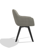 Esszimmerstuhl Odille 6578 in Stoff Rhythm 84 (Grau), Beine in Schwarz, Seitenansicht