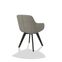 Esszimmerstuhl Odille 6578 in Stoff Rhythm 84 (Grau), Beine in Tabak, Schrägansicht von hinten