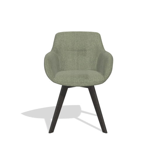 Chaise de salle à manger Odille 6578 en tissu San Remo 500 (taupe), pieds en tabac, vue de face