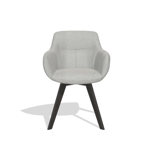 Chaise de salle à manger Odille 6578 en tissu Sneak 110 (grège), pieds en tabac, vue de face