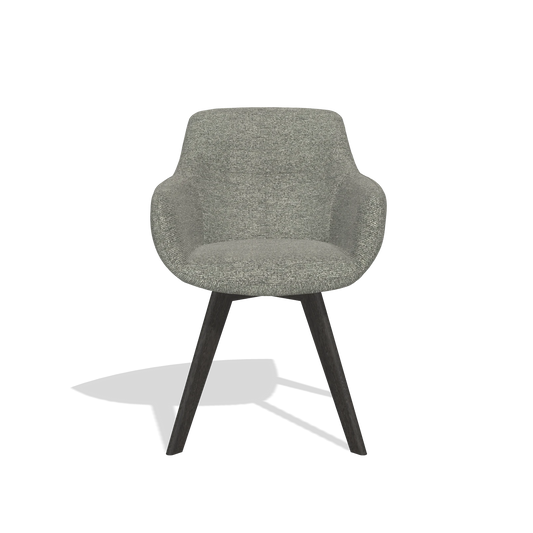Chaise de salle à manger Odille 6578 en tissu Sneak 149 (taupe), pieds en tabac, vue de face