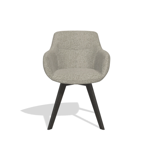 Chaise de salle à manger Odille 6578 en tissu Taurus 05 (vert sauge), pieds en tabac, vue de face