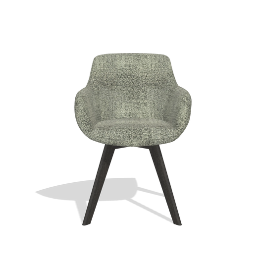 Chaise de salle à manger Odille 6578 en tissu Venga 156 (taupe), pieds en tabac, vue de face