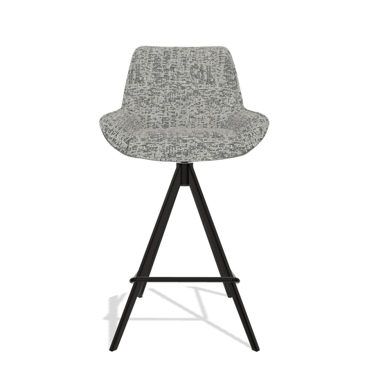 Barhocker Padua 6457 in Stoff Be Fine 45 (Taupe), Beine in Schwarz, Vorderansicht