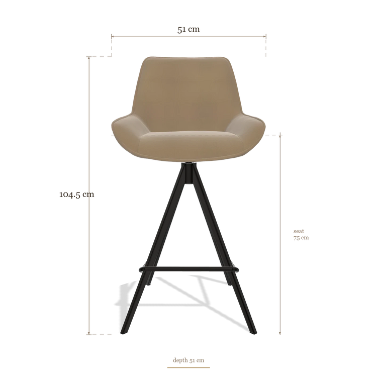 Tabouret de bar Padua 6457, dimensions 51 x 51 x 104.5 cm