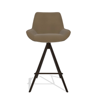 Tabouret de bar Padua 6457 en Cuir A802 (olive), pieds en espresso, vue de face