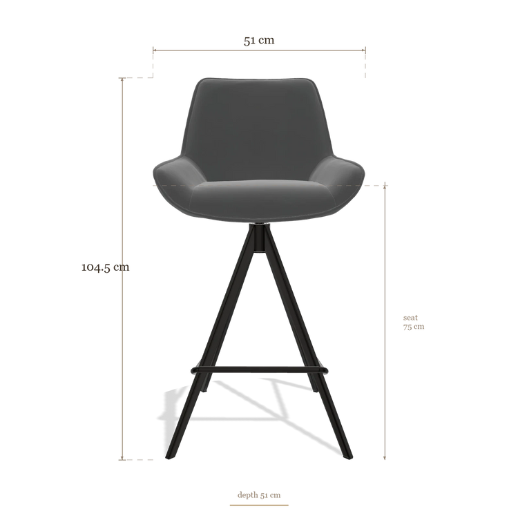 Tabouret de bar Padua 6457, dimensions 51 x 51 x 104.5 cm