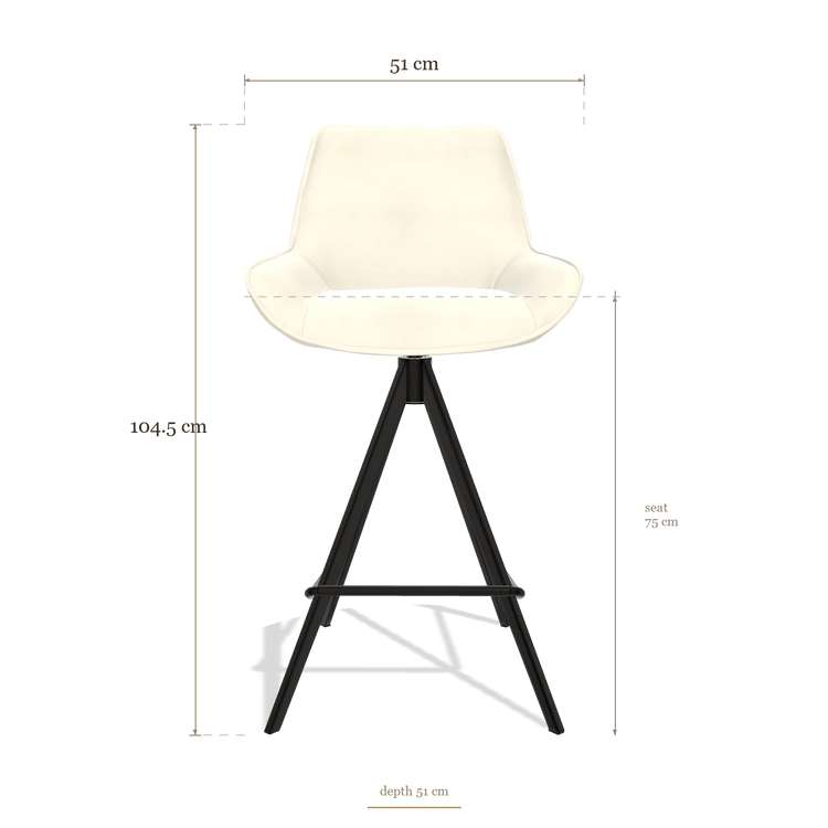 Tabouret de bar Padua 6457, dimensions 51 x 51 x 104.5 cm