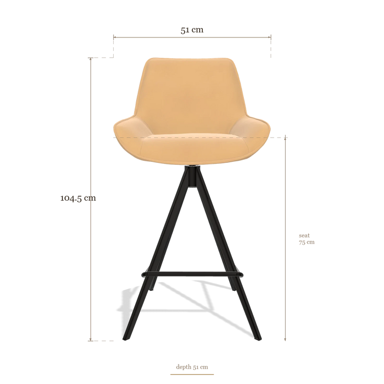 Tabouret de bar Padua 6457, dimensions 51 x 51 x 104.5 cm