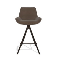 Tabouret de bar Padua 6457 en Cuir A825 (marron), pieds en espresso, vue de face