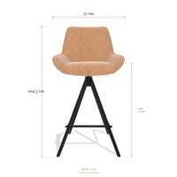 Sgabello da bar Padua 6457, dimensioni 51 x 51 x 104.5 cm