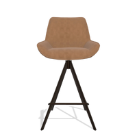 Sgabello da bar Padua 6457 in Pelle B501 (caramello), gambe in espresso, vista frontale