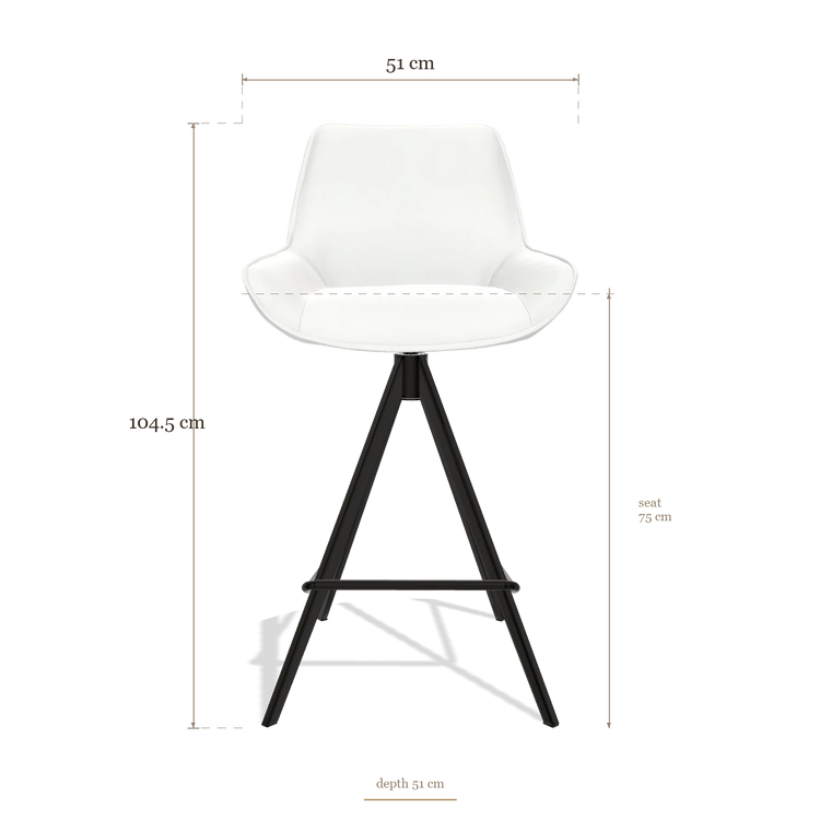 Taburete de bar Padua 6457, medidas 51 x 51 x 104.5 cm