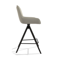 Barhocker Padua 6457 in Leder B971 (Hellgrau), Beine in Schwarz, Seitenansicht