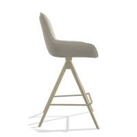 Barhocker Padua 6457 in Leder B971 (Hellgrau), Beine in Champagner, Seitenansicht