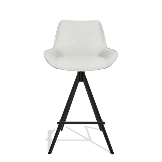 Sgabello da bar Padua 6457 in tessuto Niagara 901 (grigio chiaro), gambe in nero, vista frontale