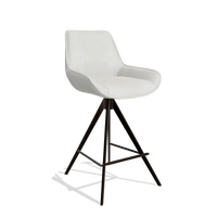 Barhocker Padua 6457 in Stoff Niagara 901 (Hellgrau), Beine in Espresso, Schrägansicht