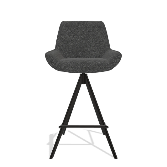 Sgabello da bar Padua 6457 in tessuto Sneak 67 (nero), gambe in nero, vista frontale