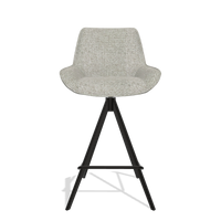 Tabouret de bar Padua 6457 en tissu Taurus 01 (grège), pieds en noir, vue de face