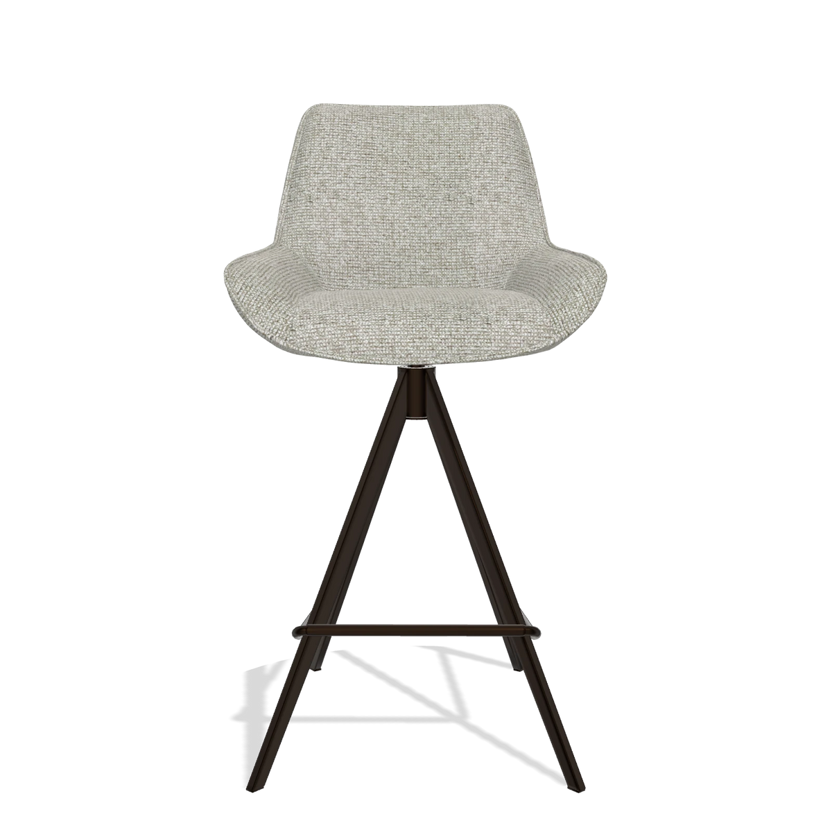 Tabouret de bar Padua 6457 en tissu Taurus 01 (grège), pieds en espresso, vue de face