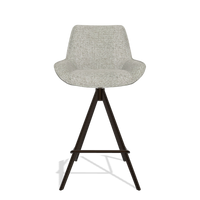 Tabouret de bar Padua 6457 en tissu Taurus 01 (grège), pieds en espresso, vue de face