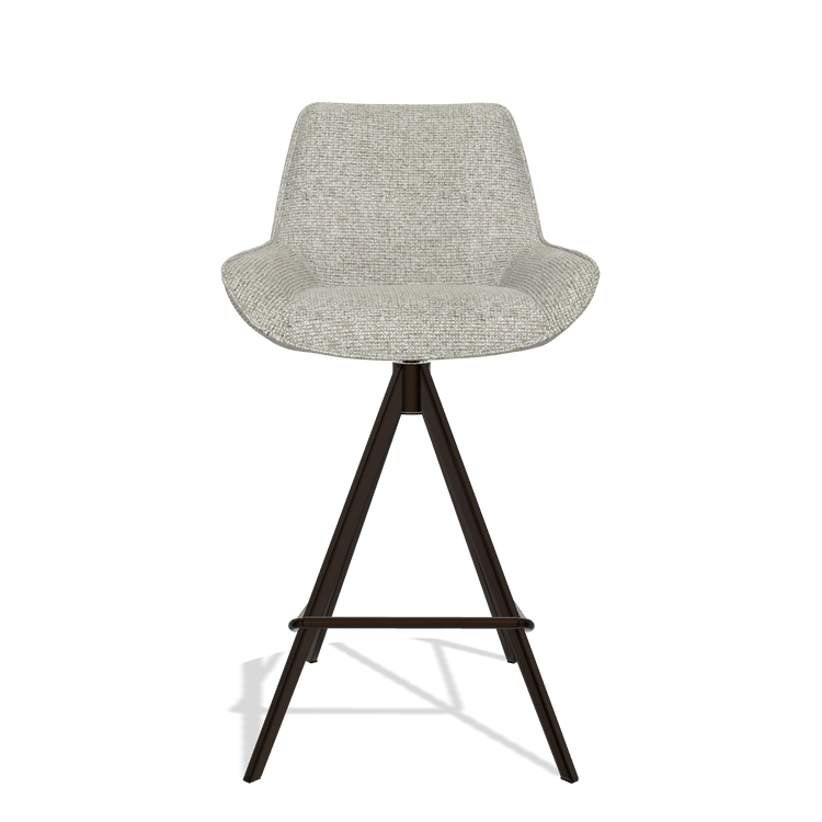 Tabouret de bar Padua 6457 en tissu Taurus 01 (grège), pieds en espresso, vue de face