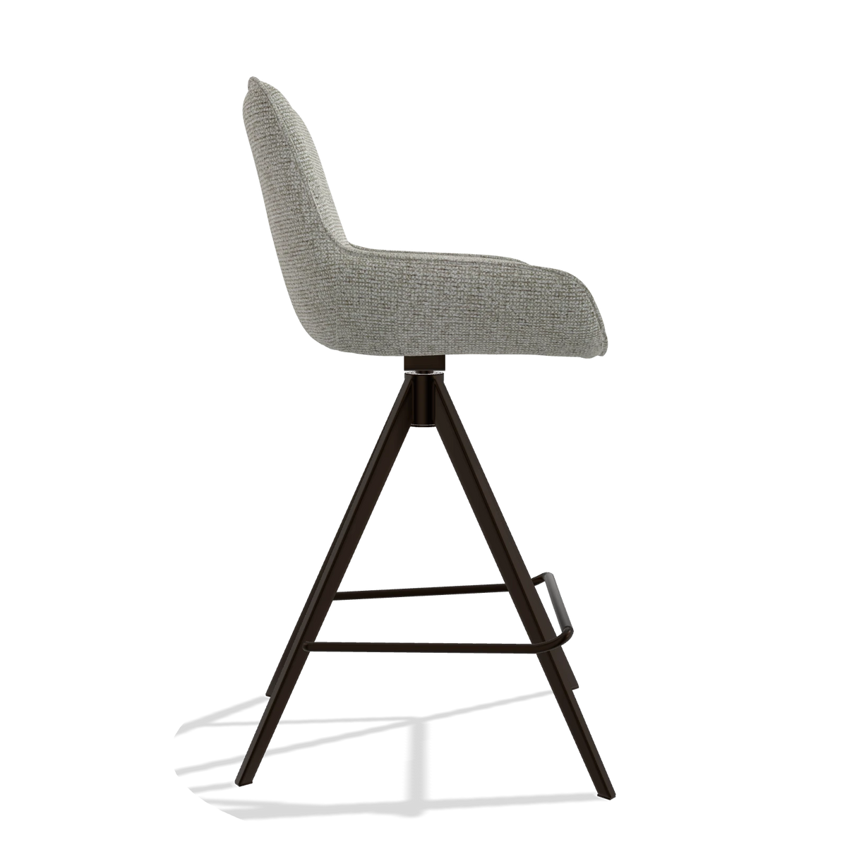 Tabouret de bar Padua 6457 en tissu Taurus 01 (grège), pieds en espresso, vue de profil