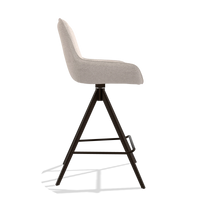 Barstoel Padua 6457 in stof Venga 102 (lichtgrijs), poten in espresso, zijaanzicht
