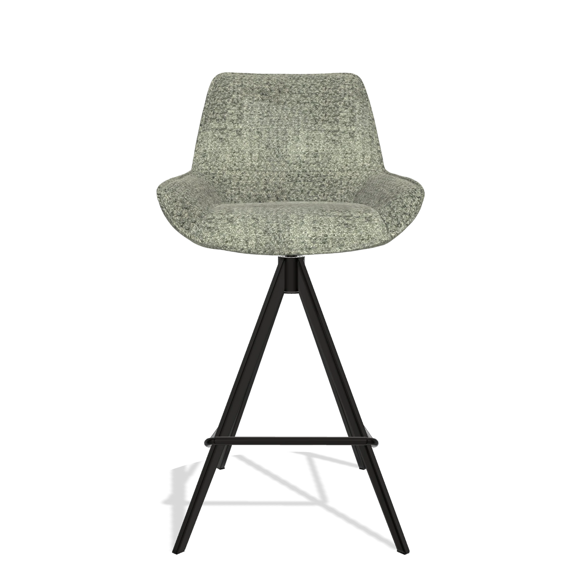 Tabouret de bar Padua 6457 en tissu Venga 156 (taupe), pieds en noir, vue de face