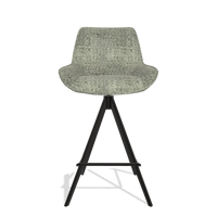 Tabouret de bar Padua 6457 en tissu Venga 156 (taupe), pieds en noir, vue de face