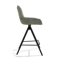 Tabouret de bar Padua 6457 en tissu Venga 156 (taupe), pieds en noir, vue de profil