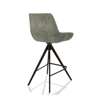 Tabouret de bar Padua 6457 en tissu Venga 156 (taupe), pieds en espresso, vue de trois-quarts arrière