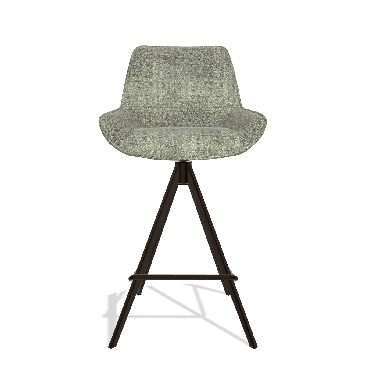 Tabouret de bar Padua 6457 en tissu Venga 156 (taupe), pieds en espresso, vue de face