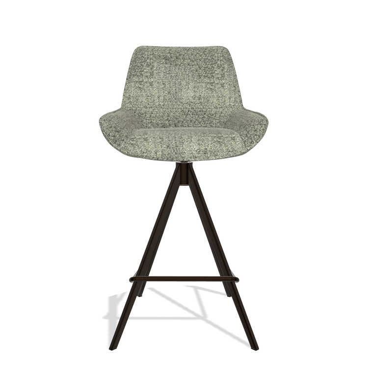 Tabouret de bar Padua 6457 en tissu Venga 156 (taupe), pieds en espresso, vue de face