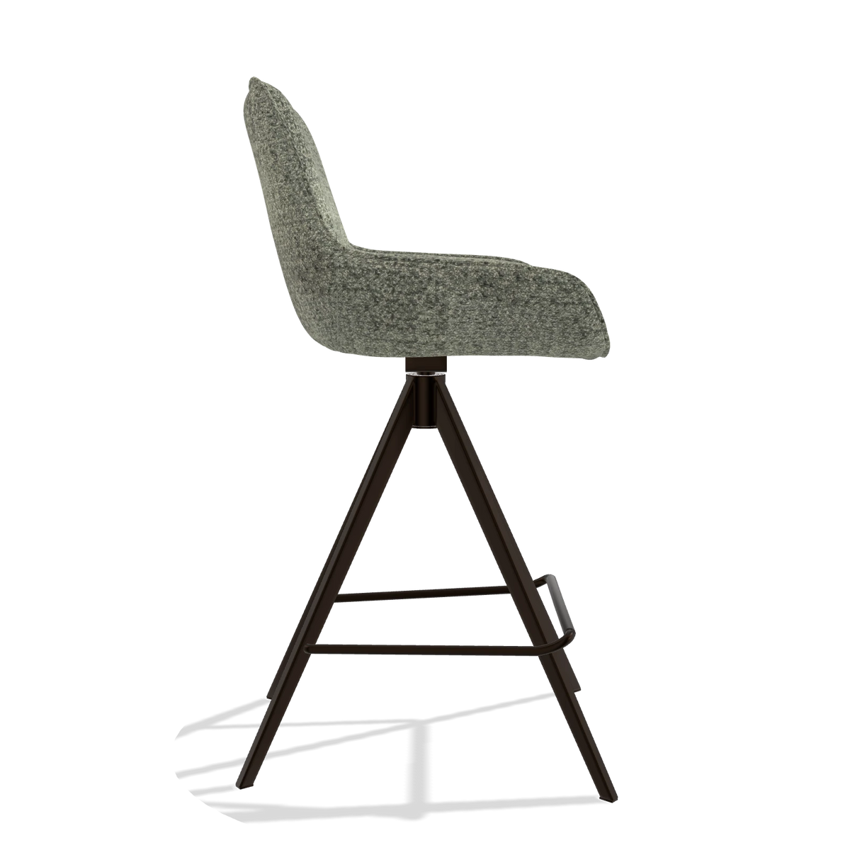 Tabouret de bar Padua 6457 en tissu Venga 156 (taupe), pieds en espresso, vue de profil