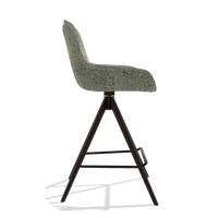 Tabouret de bar Padua 6457 en tissu Venga 156 (taupe), pieds en espresso, vue de profil