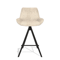 Tabouret de bar Padua 6457 en tissu Venga 214 (gris clair), pieds en noir, vue de face