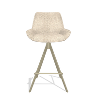 Tabouret de bar Padua 6457 en tissu Venga 214 (gris clair), pieds en champagne, vue de face