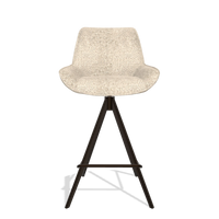 Tabouret de bar Padua 6457 en tissu Venga 214 (gris clair), pieds en espresso, vue de face