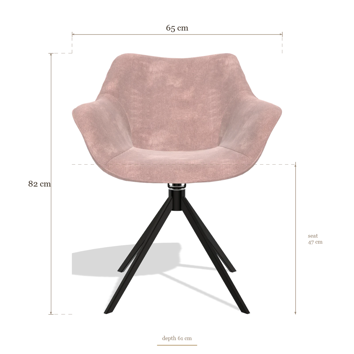 Chaise de salle à manger Padua 6333, dimensions 65 x 61 x 82 cm