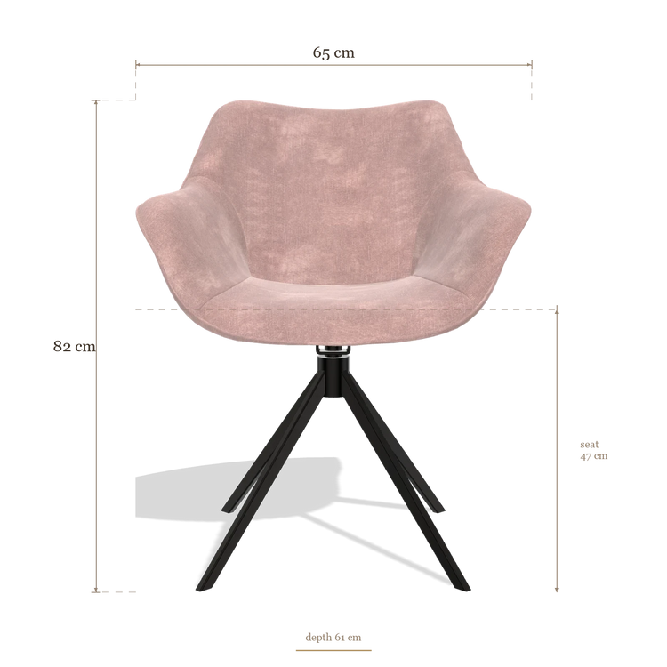 Chaise de salle à manger Padua 6333, dimensions 65 x 61 x 82 cm
